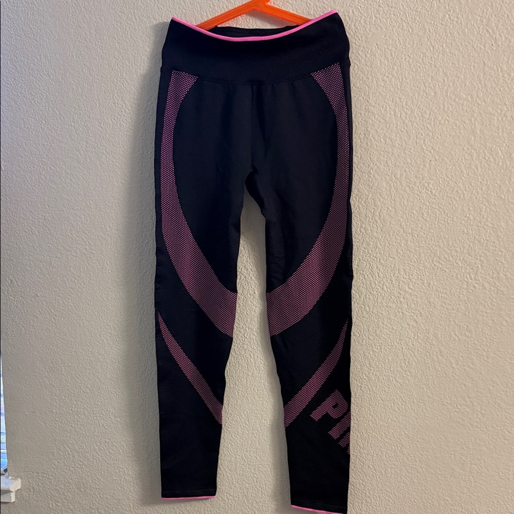 Victoria's Secret Black and Pink Leggings - Picture 3 of 5